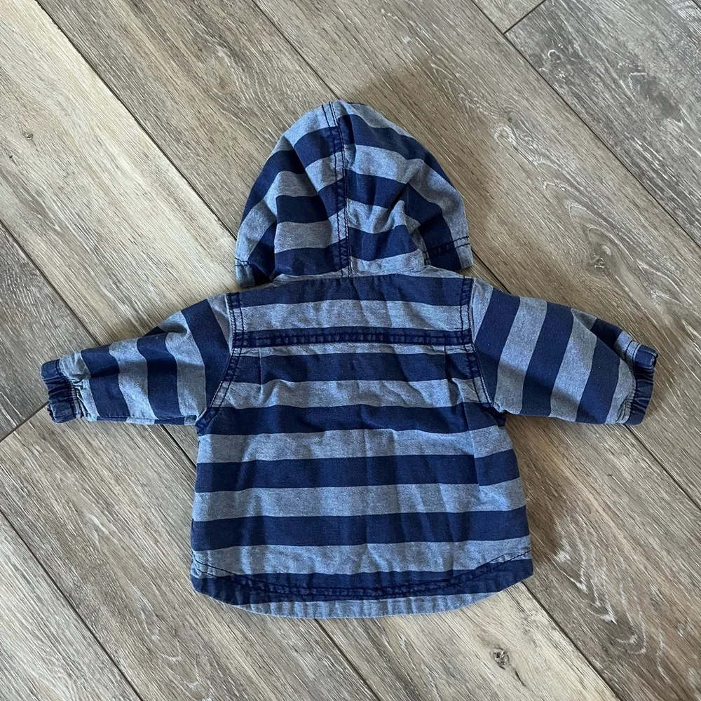 Old Navy Vintage Baby Blue Striped Jacket